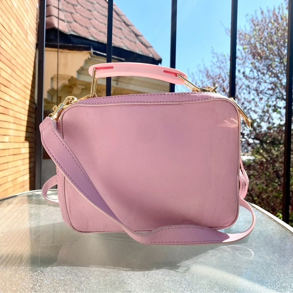 Marc Jacobs Jelly Bean Leather Box Crossbody Bag Pink